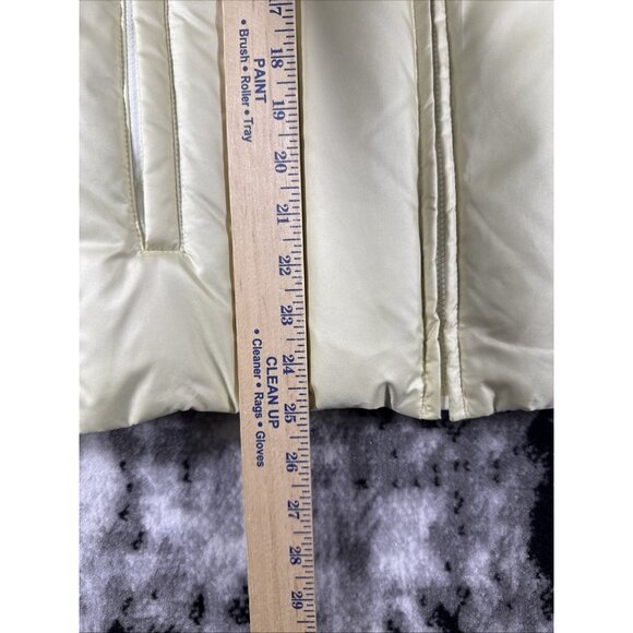 Banana Republic Puffer Vest Womens Size Large Ivory Full Zip Pockets Down Fowl - Picture 3 of 9